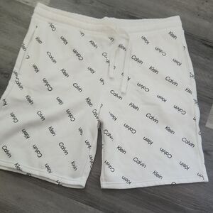 Calvin Klein Mens White Logo Print Shorts Size XL/TG/EG